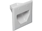 Datacomm Electronics 45 0002 wh 2 gang Recessed Cable Plate white