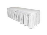 Table Skirting Pleated Polyester 29 x14 ft. White