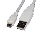 4XEM 4XMUSB3WH White Micro USB To USB Data Charge Cable For Samsung Kindle HTC