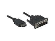MANHATTAN 372510 HDMI Male to DVI D 24 1 Male Dual Link Black 10 ft.