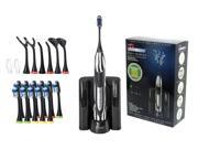 Pursonic S520BZ Sonic movement Rechargeable Electric Toothbrush W BONUS 12 Brusheads 2 Tongue cleaners 2 interdental brush heads and 2 floss holders