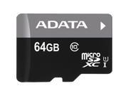 ADATA AUSDX64GUICL10 RA1 Premier 64 GB micro SDHC SDXC UHS I U1 Memory Card with One Adapter