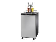 Nostalgia Electrics KRS6100SS Double Kegorator Twin Tap Beer Keg Fridge Stainless Steel