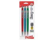 Pentel P205MBP3M1 Sharp Mechanical Drafting Pencil 0.5 Mm Assorted Metallic Barrels 3 Pack