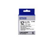 Epson LabelWorks Strong Adhesive LK Tape Cartridge ~1 2 Black on White 0.50 Width x 30 ft Length Thermal Transfer White