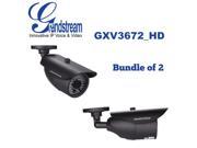 Grandstream GXV3672_HD Bundle of 2 Outdoor 720p Day Night HD IP Camera 8mm