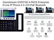 Grandstream GXP2160 4 PACK Enterprise 6 Line IP Phone 4.3 LCD PoE Bluetooth