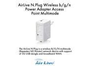 AirLive N.PLUG Wireless b g n Power Adapter Access Point