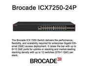 Brocade ICX7250 24P Switch L3 Managed 24 X 10 100 1000 Poe 8 X 1 Gigabit Ethernet Sfp Rack Mountable Poe