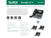 Yealink SIP T46G Bundle of 4 IP phone Dual Gigabit 16 Line PoE 4.3 Color LCD USB