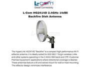 L Com HG2414D 2.4GHz 14dBi Backfire Dish Antenna N Female