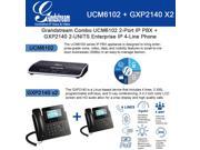 Grandstream GXP2140 2 UNITS Enterprise IP phone UCM6102 2 Port IP PBX