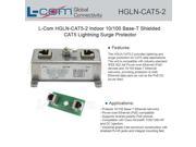 L Com HGLN CAT5 2 Indoor 10 100 Base T Shielded CAT5 Lightning Surge Protector