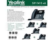 Yealink SIP T41S 6 Pack IPPhone Gigabit Ethernet PoE Optima HD Voice