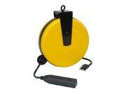 30Ft Retractable Steel Extension Cord Work Reel 3 Grounded Outlets 5000A 30GF