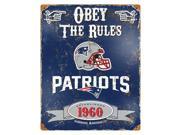 Party Animal Patriots Vintage Metal Sign 1 Each Obey The Rules Print Message 11.5 Width x 14.5 Height Rectangular Shape Heavy Duty Embossed Letteri