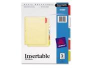 Insertable Dividers 3 HP 5 Tab 8 1 2 x11 Multi Color AVE81000