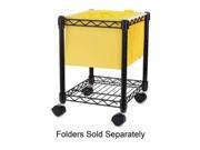 Lorell 62950 Compact Mobile Wire Filling Cart 4 Casters 15.5 Width x 14 Depth x 19.5 Height Metal Frame Black