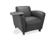 Club Chair w Tablet 36 x34 1 2 x31 1 4 Black Leather
