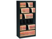 Tennsco FS360BL Open Fixed Shelf Lateral File 36w x 16 1 2d x 75 1 4 Black