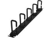 CyberPower 1U 2 Deep Flexible Ring Cable Manager Rack Cable Management Panel 1U Rack Height Cold Rolled Steel Plastic