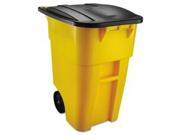 Brute Rollout Container Square Plastic 50 Gal Yellow