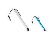 eForCity 2 Pack 3.5mm White Blue Dust CapLCD Pen Stylus Compatible with Samsung Galaxy S III S 3 S4 i9500