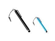 eForCity 2x 3.5mm Black Blue Dust Cap Pen Stylus Compatible with Samsung© Galaxy S 4 SIV i9300 i9500