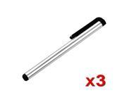 eForCity 3 Pack Silver LCD Stylus Compatible with Samsung Galaxy S 3 i9300 S III IV i9500 S4 i777 T989