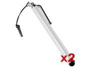 eForCity 2x White Stylus Pen w Dust Cap Compatible with Nexus 5X 5P Samsung? Galaxy S3 III S4 i9500 Note 2 N7100