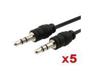 eForCity 5x Black Retractable 3.5mm Audio Extension Cable For Samsung Galaxy S3 i9300 S4 i9500