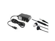 eForCity HOME WALL CHARGER Black Headset Compatible with Samsung© GALAXY S3 SIII i9300 S4 i9500 Note 2
