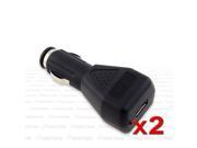 eForCity 2x Black Car Charger Adapter For Samsung Galaxy S2 S4 i9500 i9300 S3 Note 2