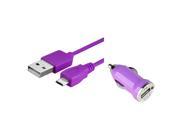 eForCity Purple USB Mini Car Charger Adapter with FREE 10FT Micro USB 2 in 1 Charging Data Cable For Samsung Galaxy S4 S IV i9500