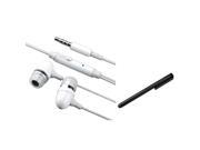 eForCity White Headset Mic Onoff Black Stylus Compatible With Samsung© Galaxy S IV S4 i9500 I9300 Note 2