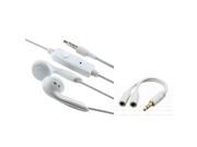 eForCity 3.5mm Earphone White Splitter Compatible with Samsung Galaxy S3 i9300 S4 i9500 SIV i8190