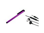 eForCity Purple LCD Stylus Black Headset Compatible with Samsung© Galaxy S3 i9300 i9500 i9505 S4 SIV