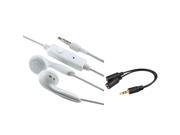 eForCity Splitter White Earphone Earpiece Headset Stereo w Switch For iPhone 4 4th 4G 4S