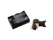eForCity 2X Black Decoded Li ion Battery Black Camera Hand Strap Version 2 Bundle Compatible With Canon EOS 5D Mark II 5D Mark III 60D 6D 7D