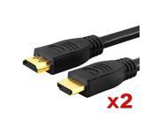 eForCity 2 Pack High Speed HDMI Cable with Ethernet M M Cable 50FT Black