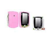 eForCity Pink Rubber Skin Case Cover 2x Clear Screen Protector Compatible With LPF Leappad 2 Explorer