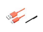 eForCity 3Ft 1m Orange Data Sycn Charging Cable Black Stylus For Nook Simple Touch