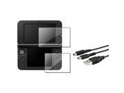 eForCity Clear Top Bottom Screen Protector Mini Micro USB Cable Compatible With Nintendo 3DS XL N3DS