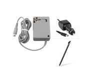 eForCity Gray Travel Charger Black Stylus Black Car Charger Bundle Compatible With Nintendo 3DS XL LL