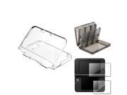 eForCity Clear Crystal Case Smoke 28in1 Card Case 2 LCD Screen Film For Nintendo 3DS XL