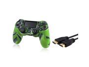 eForCity Camouflage Navy Green Silicone Skin Case with FREE 3FT High Speed HDMI Cable with Ethernet M M Compatible with Sony PlayStation 4 PS4 Controller