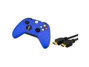eForCity Blue Controller silicone Case with FREE 6FT Black High Speed HDMI Cable M M Compatible with Xbox One