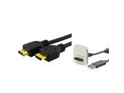 eForCity 6Feet 6 Ft HDMI Cable M M Gold 1080P USB Charging Cable compatible with Xbox 360