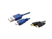 eForCity 6FT High Speed HDMI Cable with Ethernet M M with FREE 6FT Blue Micro USB 2 in 1 Cable Compatible with Xbox One
