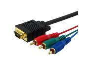 eForCity 12ft Black HDDB15 15 pin VGA to RCA Component RGB Cable Cord M M supports Compatible with Xbox 360